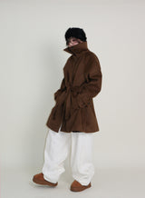 Belted Balmacan Single Alpaca Half Coat (Wool Coat/Winter Coat)