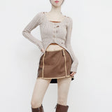 Swanne Damage Cardigan + Cropped Sleeveless Set