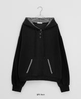 Kusaki Check Button Hoodie