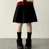 Rose waistband corduroy midi skirt