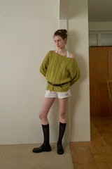 Cinnamon cable knit_olive