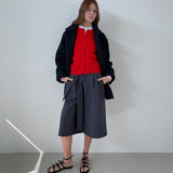 Rolling Knit Cardigan _Vivid Red