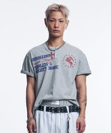 ホースレタリングヘンリーネッククロップドTシャツ