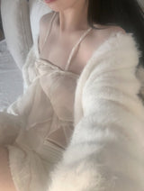 ining strap frill top (ivory)