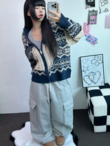 スノーフラワーハーフポロネックTニットジップアップ 🧸💙