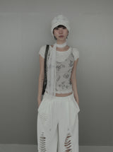 Ripple Wrinkle Boat Neck Tee