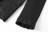 Button frill jacket - black  