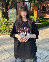 GOATED CUTTING OVERSIZE T-SHIRT(BK)
