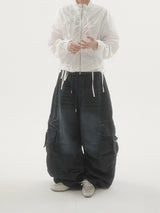Crinkle shirring ribbon windbreaker -2C