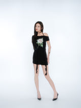 LACE LINED DRESS [BLACK]