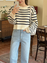 EN Casual Border Crop Knit (3color)