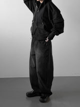 (unisex) ケトリックポケットツーウェイフードジップアップ
