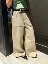 Wide pocket cotton pants(2color)