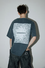 ヴィンテージペイズリーTシャツ (Ashed-blue)