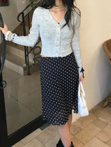 Misty Sheer Dot See-through Mini Skirt