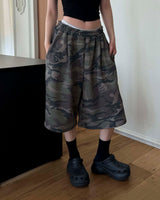 [Unisex] Camo bermuda sweat pants 