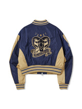 OVIS COLOR BLOCK BOMBER JACKET (NAVY)