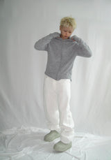 Slim Fit Finger Hole Ribbed Cropped Hood Zip-Up (2c)