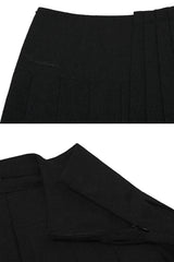 LAYERED PLEATS SKIRT black