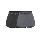 Serilda Pinstripe Belted Skort