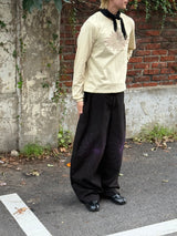 Wildflower Stitch Pants _ Black & Purple