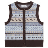 JACQUARD PATTERN KNIT VEST [SKY]
