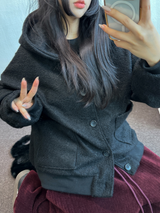 ミンクフリース🐑ビッグコーデュロイパッチバルーンパンツ❤🤍🖤🤎4カラー