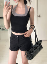 Kine Eyelet Belted Shorts