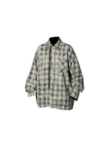 RELABEL Three-Dimensional Composition (Illusion) Washed Tassel Double Door Placket Pearl Buckle Double Head Zipper Plaid Shirt