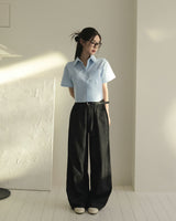 【BELLIDE MADE】定番セミクロップド半袖シャツ＆ブラウス