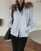 Rico Brushed Fur Two Way Hood Zip-Up