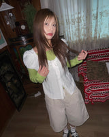 (2color) Wrap Around Pocket Wide Bermuda Pants