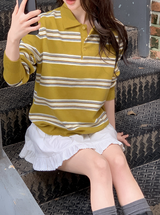#LM Daily Multi Border Collar Knit (3color)