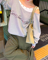 [ORIGINAL] ペニーレイヤードストリングオフショルダースウェットシャツ