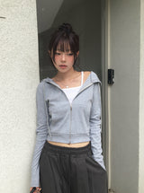 Gazelle Slim Fit Crop Hood Zip-Up