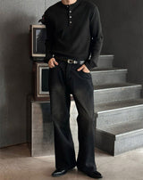 [4SEASON] Flare washing denim pants(2color)