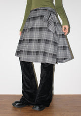 PLAID LAYERED WRAP SKIRT