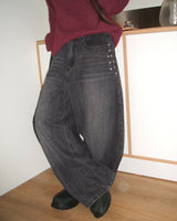 NT Stud Pocket Balloon Fit Washed Denim Long Pants