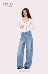 White Daisy flare cardigan two-piece(SET)