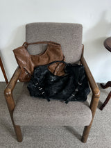 Belted Buckle Cross Double Strap Big Shoulder Bag (3 Colors)