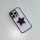 [MADE] ポルカスターフォンケース ピンク (epoxy black bumper)