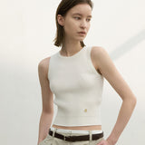(T-6865)ESSENTIAL ODOR SLIM SLEEVELESS KNIT