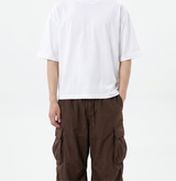 オーバーフィットクールドライバックスリットスリーブTシャツ ホワイト