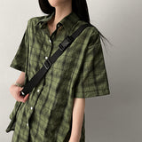 ハンディーオーバーサイズフィットチェック柄ショートスリーブシャツ