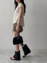 [2way] French Twill Nylon Handbag L