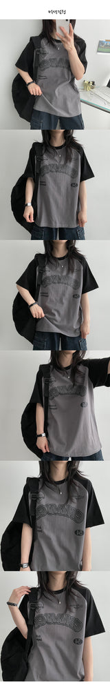 [H&L] CHANCE Color Raglan Short Sleeve T-shirt