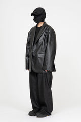 Forem One Button Leather Jacket
