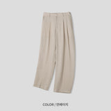 LMN Cool linen bendable pintuck slacks (4 colors)