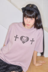 キリハートスカルボクシーTシャツ (PURPLE)