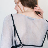 Glittering sheer knit silver